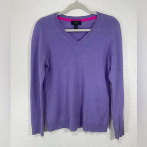Charter Club Cashmere Luxury V-Neck Pullover Sweater Women’s Medium Purple